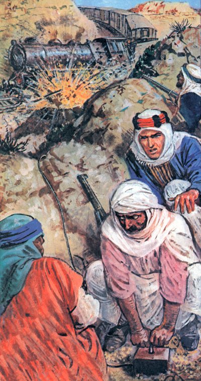 Lawrence of Arabia en zijn volgelingen saboteerden treinen en bliezen kilometers spoorlijnen op door English School